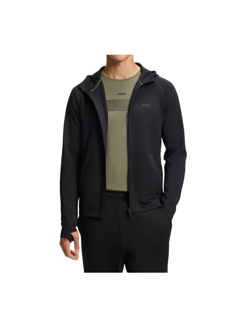 FELPA CON CAPPUCCIO ZIP CON LOGO RIFLETTENTE HUGO BOSS | 50531224001